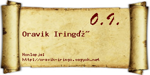 Oravik Iringó névjegykártya